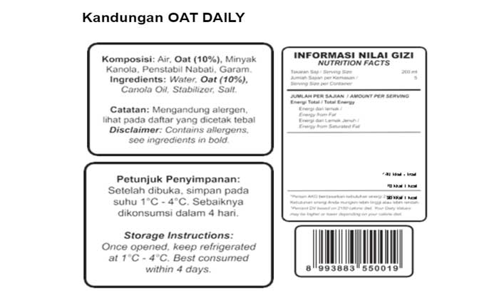 kandungan oat daily